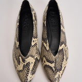 Ballerina donna in pelle stampata pitonata MOAP8MFL CREAMY AEYDE 