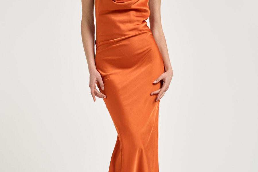 Abito donna lungo arancione 16115 ORANGE ACTUALEE 