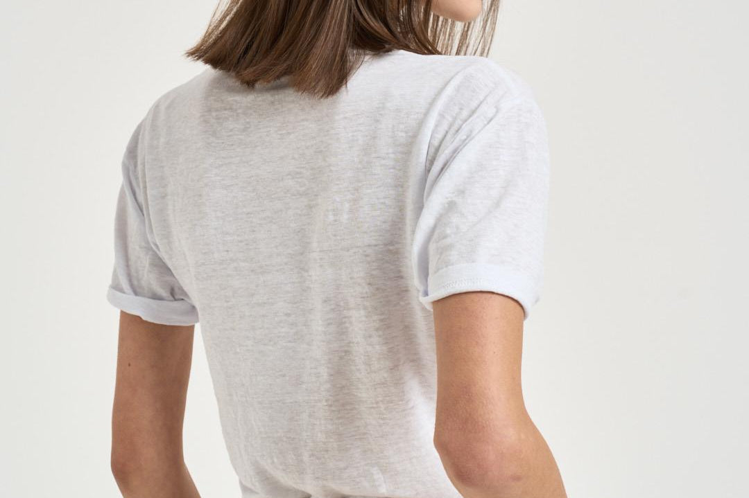 T-shirt donna Koldia girocollo in lino bianca TS0315FB A1N10EWHLG MARANT ETOILE 