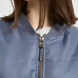 Bomber donna cropped in nylon grigio 12156 DARKGREY ANINE BING 