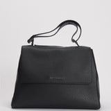 Borsa donna Sveva Soft Media a spalla in pelle con tracolla nera BT2006SOF NERO ORCIANI 