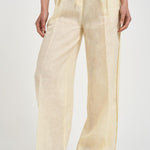 Pantalone donna in lino burro S6SN33 A41 SEMICOUTURE 