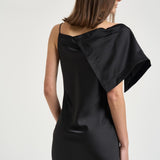 Abito donna midi asimmetrico nero THIANA BLA0126S IRO 