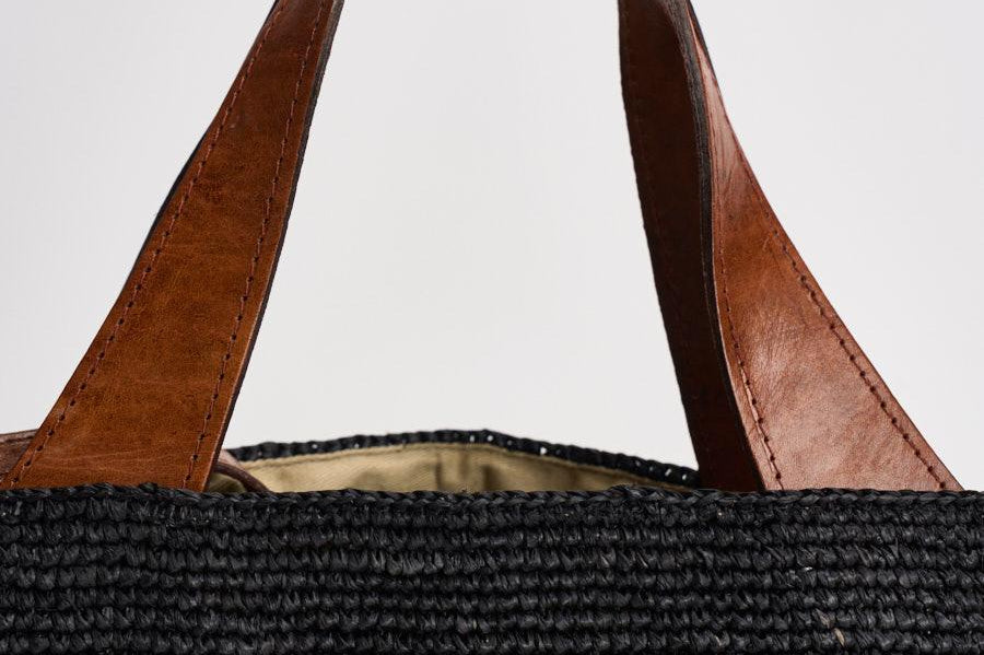 Borsa donna Mirozy in rafia nera MIROZY BLACK IBELIV 