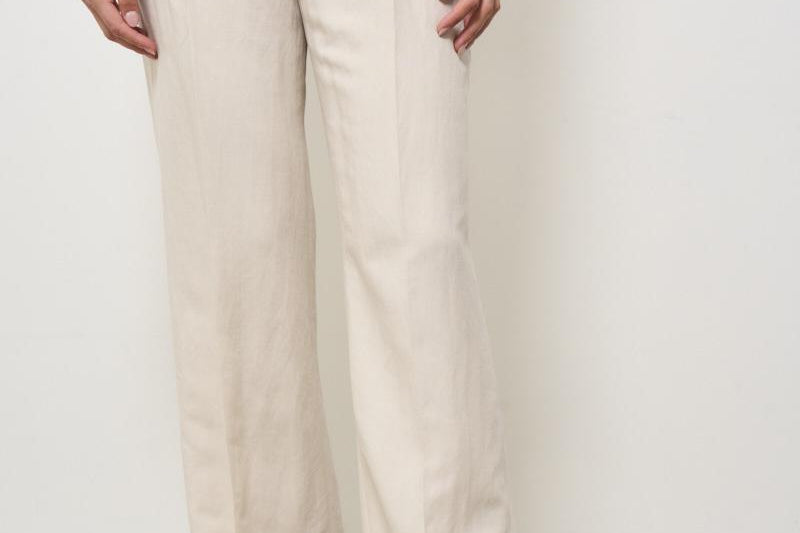 Pantalone donna panna con pinces SIMONA UB1754CHALK BERWICH 