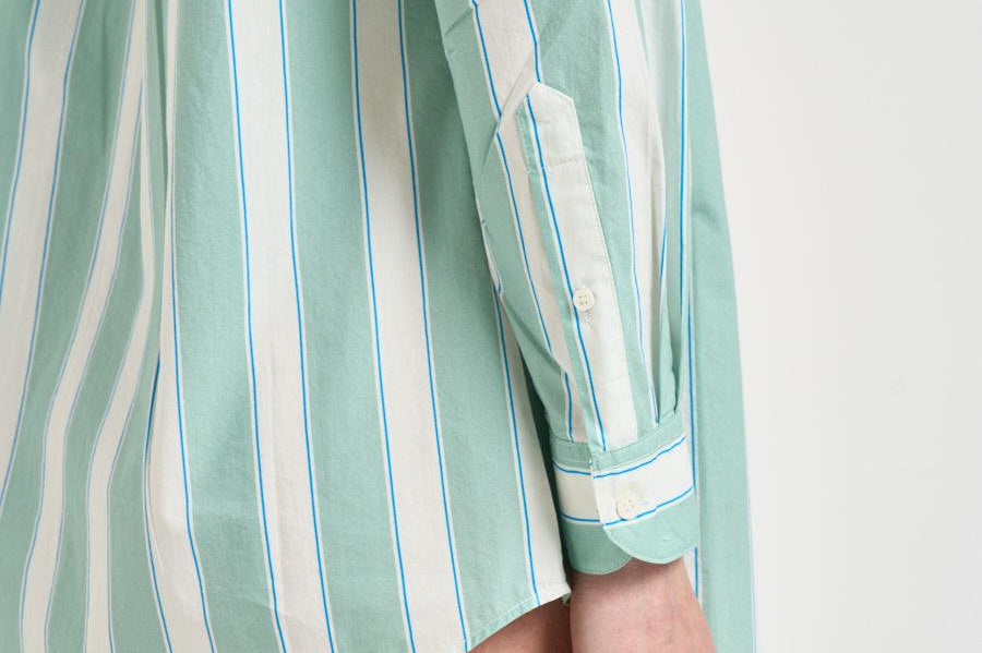 Camicia donna a righe acqua marina BRIG001 5317 MC2 SAINT BARTH 