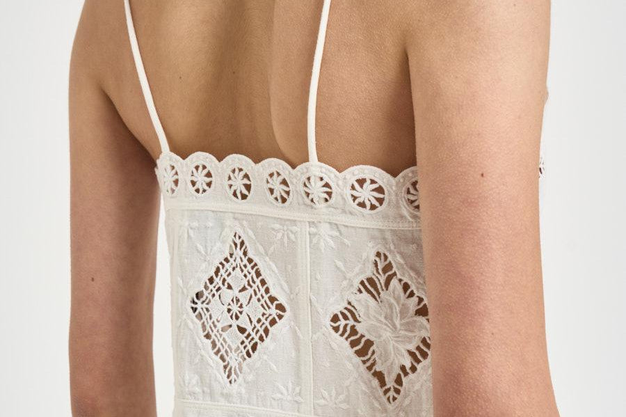 Top donna Nelssy in sangallo bianco HT0859FA D2J01IWHITE ISABEL MARANT 