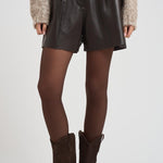 Bermuda donna in pelle marrone scuro D210595S MACIOCK086MORO P.a.r.o.s.h. 