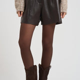 Bermuda donna in pelle marrone scuro D210595S MACIOCK086MORO P.a.r.o.s.h. 