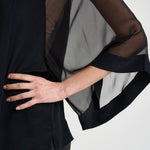 Blusa donna Sheer Raglan Blouse nera 32105 1433BLACK FILIPPA K 