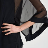 Blusa donna Sheer Raglan Blouse nera 32105 1433BLACK FILIPPA K 