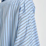 Camicia donna a righe celeste NYNNON BLUELEFT IRO 
