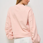 Felpa donna rosa con strass logo 102827 A2G8N38 PINKO 