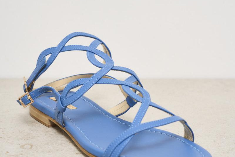 Sandali donna denim blu W46  EMANUELA CARUSO CAPRI 