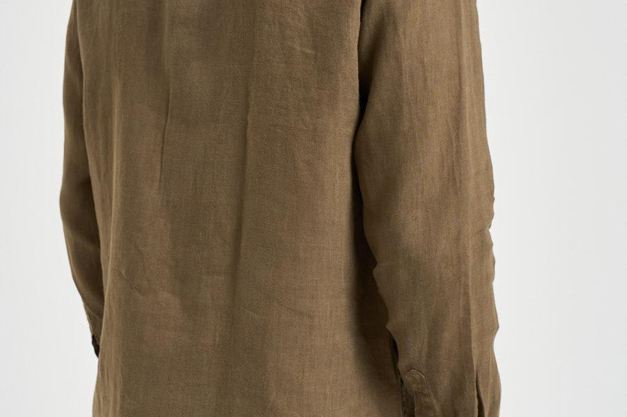 Camicia uomo in lino tortora J66TNP UQ2 ACCADEMIE TESSILI 