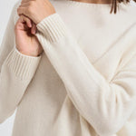 Maglione donna girocollo in cashmere panna AMELIE 755BLACN KUJTEN 