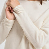 Maglione donna girocollo in cashmere panna AMELIE 755BLACN KUJTEN 
