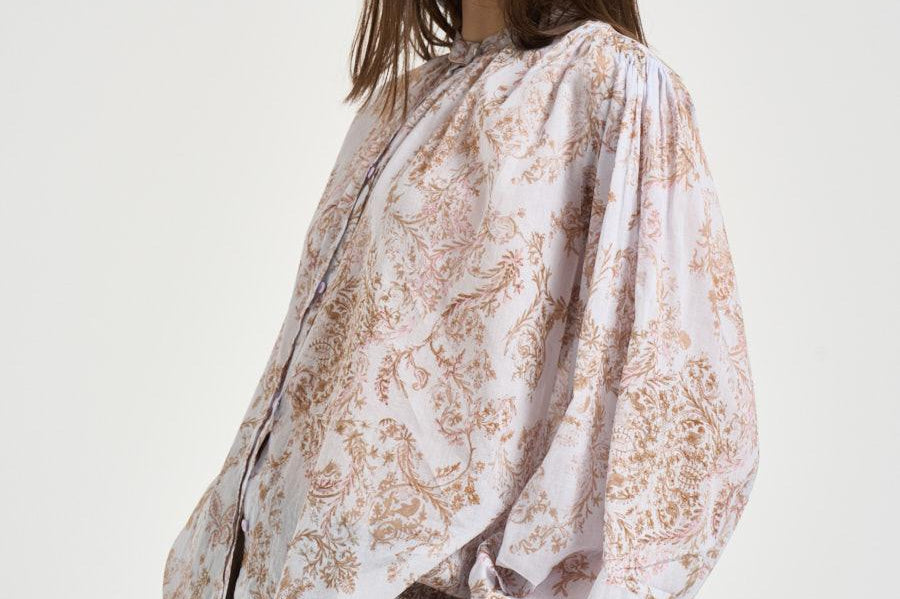 Camicia donna con stampa floreale rosa 14626 2076 FORTE FORTE 