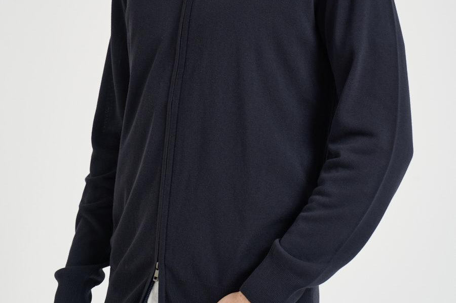 Maglia uomo fullzip blu notte M040224 151 ACCADEMIE TESSILI 