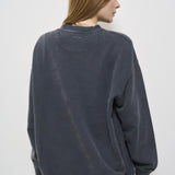 Felpa donna antracite con logo bianco 5205 WASHEDBLACK ANINE BING 