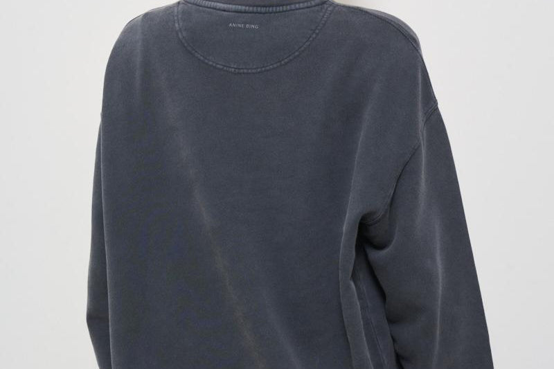 Felpa donna antracite con logo bianco 5205 WASHEDBLACK ANINE BING 