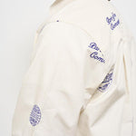 Camicia uomo avorio con ricami blu LDM410216 215477IVORY/BLUPRINT LES DEUX 