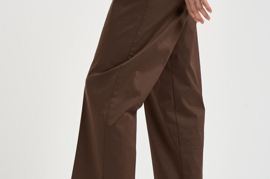 Pantalone donna dritto marrone SERENA CROP UB1465XBROWN BERWICH 