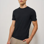 T-shirt uomo girocollo nera AU1330C 1002 ALPHA STUDIO 