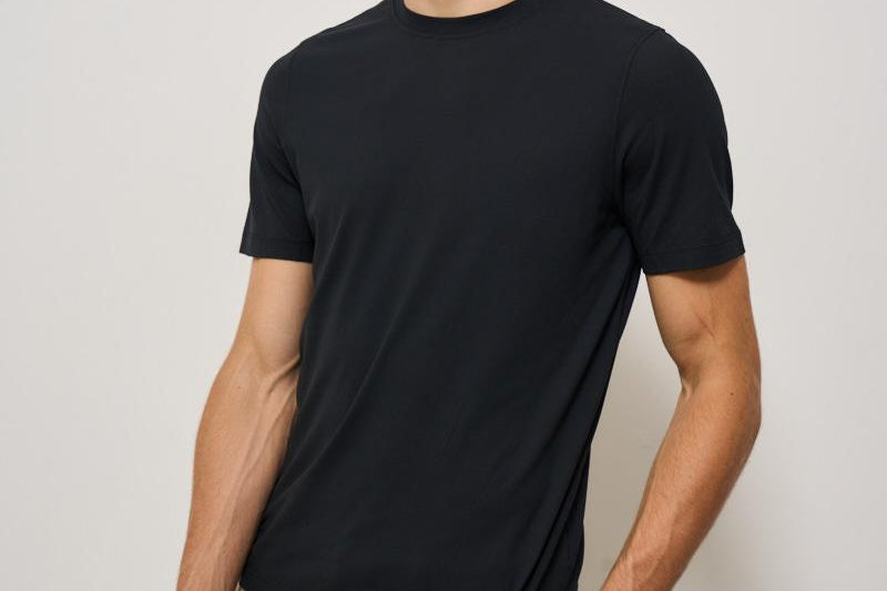 T-shirt uomo girocollo nera AU1330C 1002 ALPHA STUDIO 