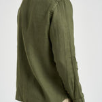 Camicia uomo in lino verde J66TNP UU2 ACCADEMIE TESSILI 