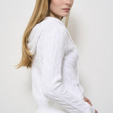 Felpa donna in maglia con zip bianca 211959124 002 RALPH LAUREN 