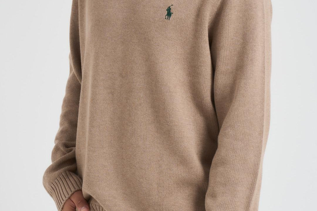 Maglia uomo in cotone beige 710810846 036 RALPH LAUREN 