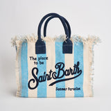 Borsa donna Colette a righe bianca e celeste COLETTE 02629L MC2 SAINT BARTH 