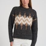 Maglione donna in tricot jaquard S99408F03 9249673C PESERICO 