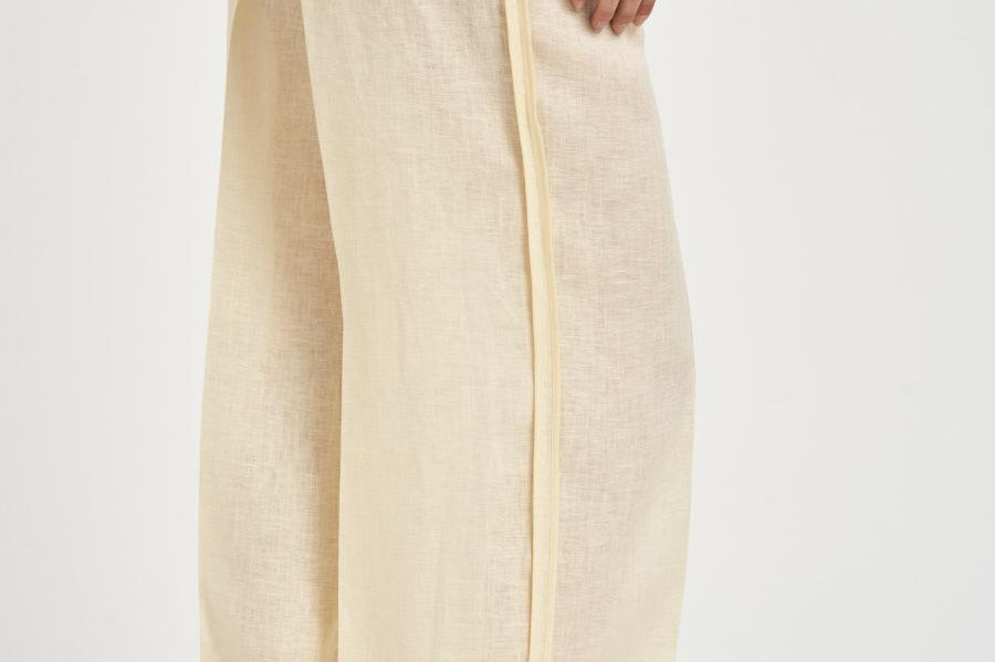 Pantalone donna in lino burro S6SN33 A41 SEMICOUTURE 