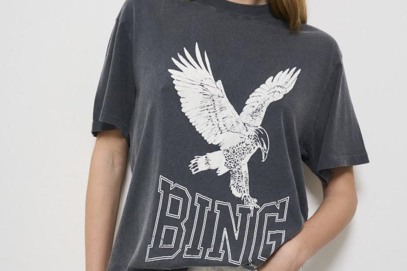 T-shirt donna grigia vintage 10075 WBL1 ANINE BING 