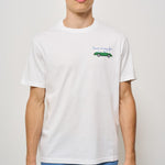 T-shirt uomo girocollo bianca con stampa SAVEFORCAR 01NEB MC2 SAINT BARTH 