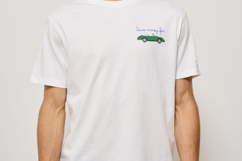 T-shirt uomo girocollo bianca con stampa SAVEFORCAR 01NEB MC2 SAINT BARTH 