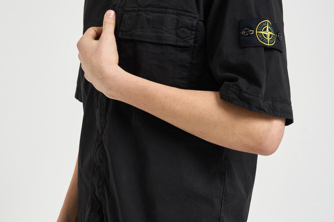 Camicia uomo manica corta nera 1100025 S0A10V0029 STONE ISLAND 