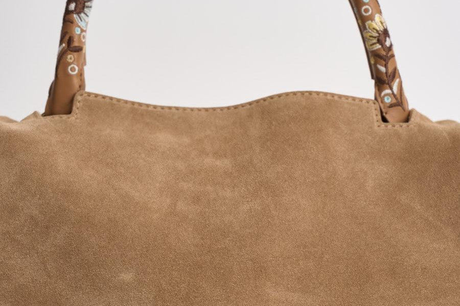 Borsa donna Sveva midi in suede beige BT2006 BISCOTTO ORCIANI 