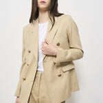 Blazer donna doppiopetto beige GWP00829 P00126715272 GOLDEN GOOSE 