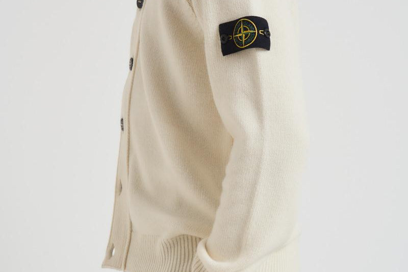 Cardigan uomo con bottoni panna 5100047 S00A3V0093 STONE ISLAND 