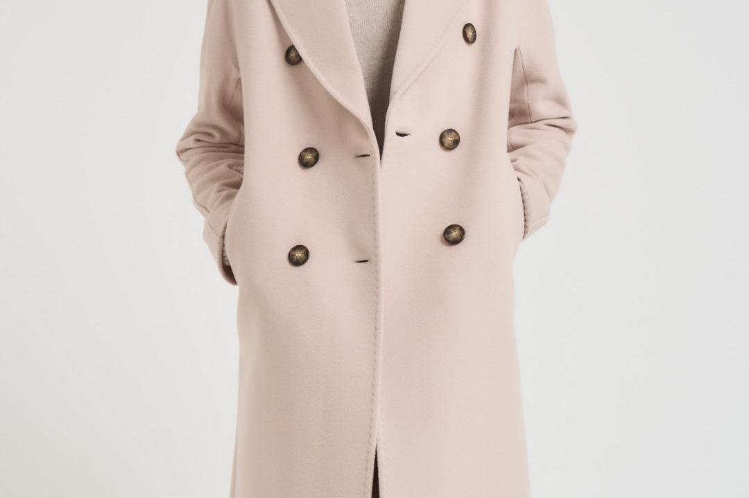 Cappotto lungo donna doppiopetto panna MYRNA DEBORA9220 ACCADEMIE TESSILI 