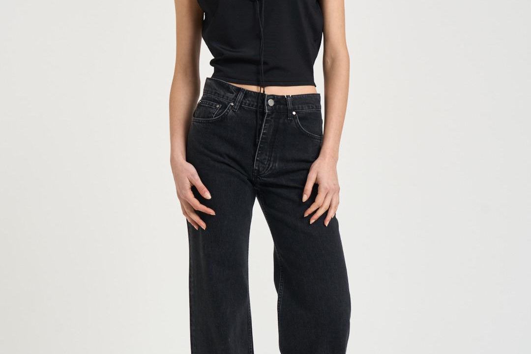 Top donna con lacci nero<BR/> FELICINE BLA0126S IRO 