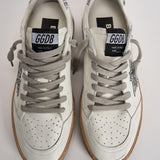 Sneakers donna Ball Star bianca e silver GWF00117 F00377311325 GOLDEN GOOSE 