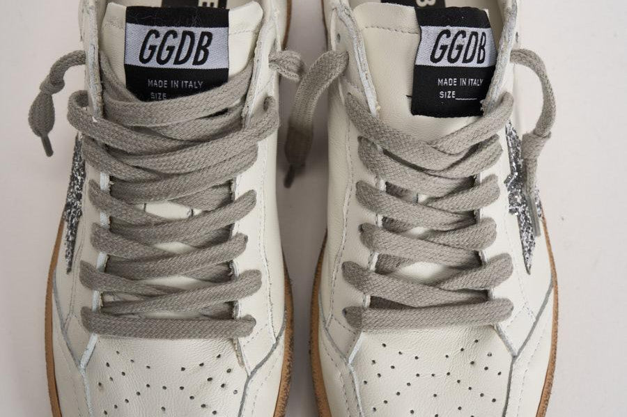 Sneakers donna Ball Star bianca e silver GWF00117 F00377311325 GOLDEN GOOSE 