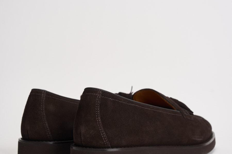 Mocassino uomo in suede marrone con nappine 3420 VISONEM23 DOUCAL'S 