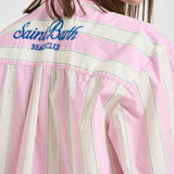 Camicia donna a righe rosa BRIG001 2153 MC2 SAINT BARTH 