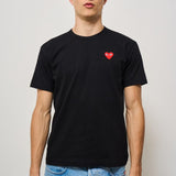 T-shirt uomo nera con cuore rosso AXT108 BLACK COMME DES GARCON PLAY 