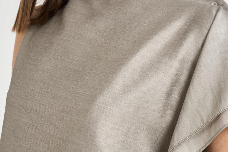 Camicia donna in organza semilucida grigia E06023 970 PESERICO 